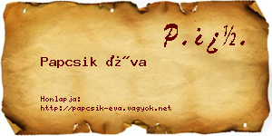 Papcsik Éva névjegykártya
