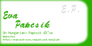 eva papcsik business card